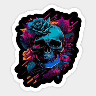 Floral Skull Sticker